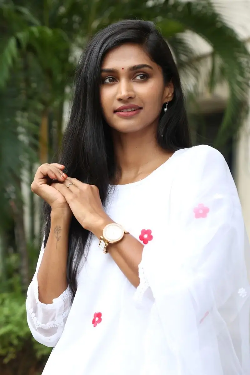 Actress Anoosha Krishna Stills in White Dress